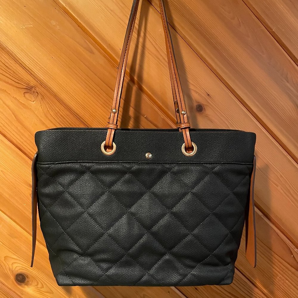 Black and Tan Quilted Tote